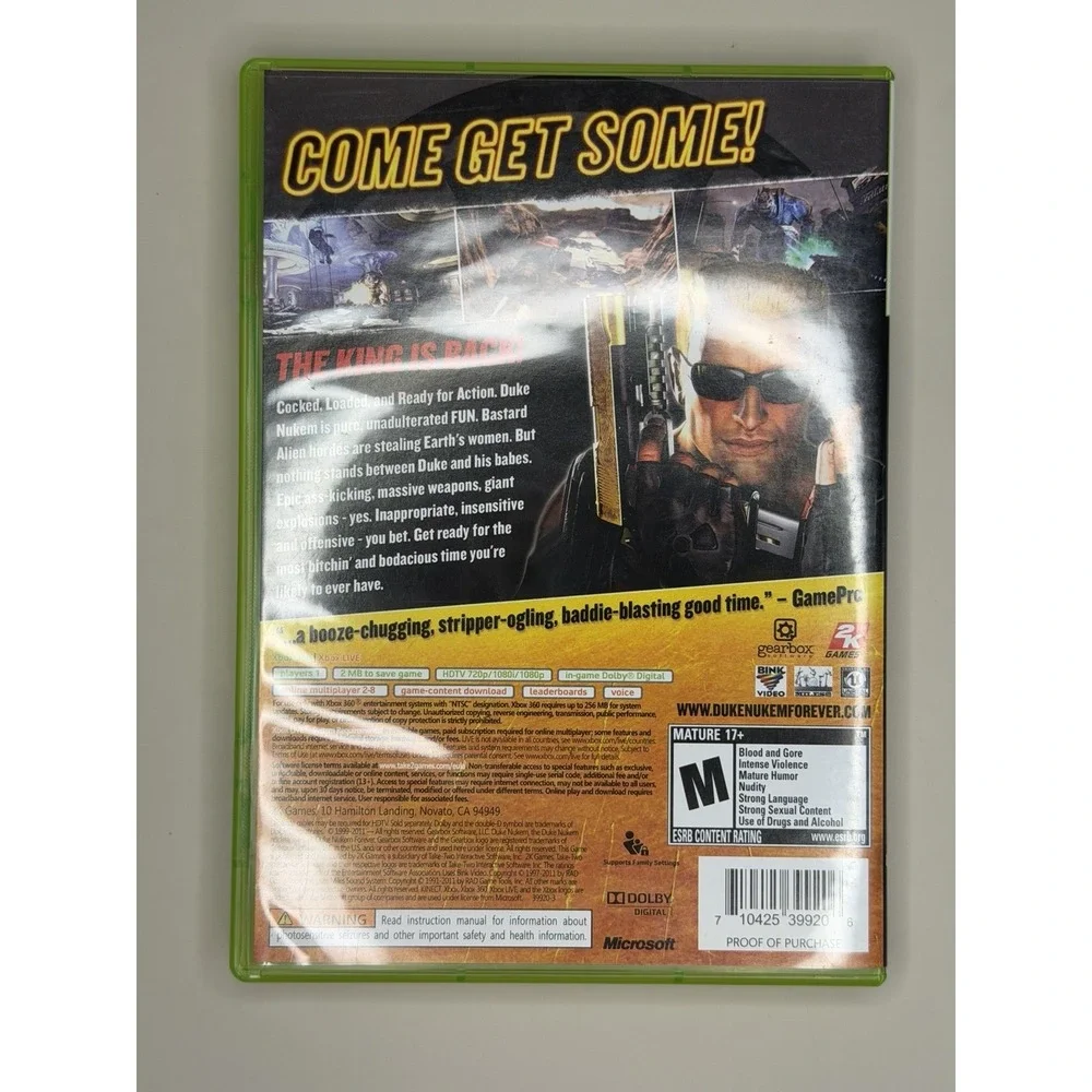Duke Nukem Forever (Microsoft Xbox 360, 2011) Video game
